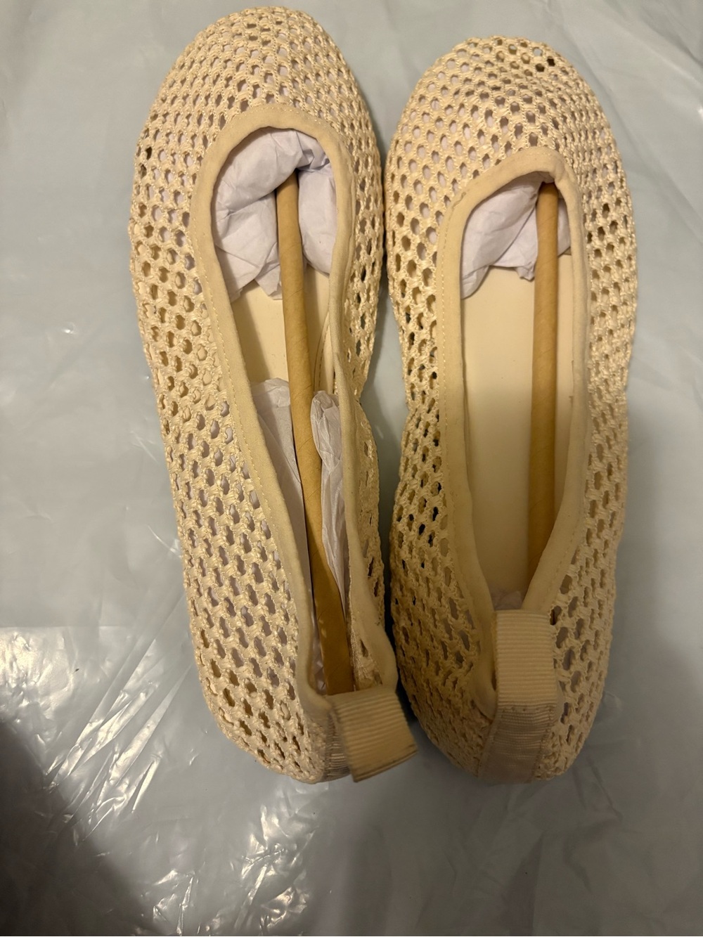 Abercrombie & Fitch Cream Knit Ballet Flat - Picture 3 of 5